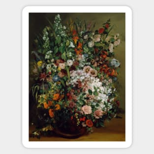 Bouquet of Flowers in a Vase by Gustave Courbet Sticker